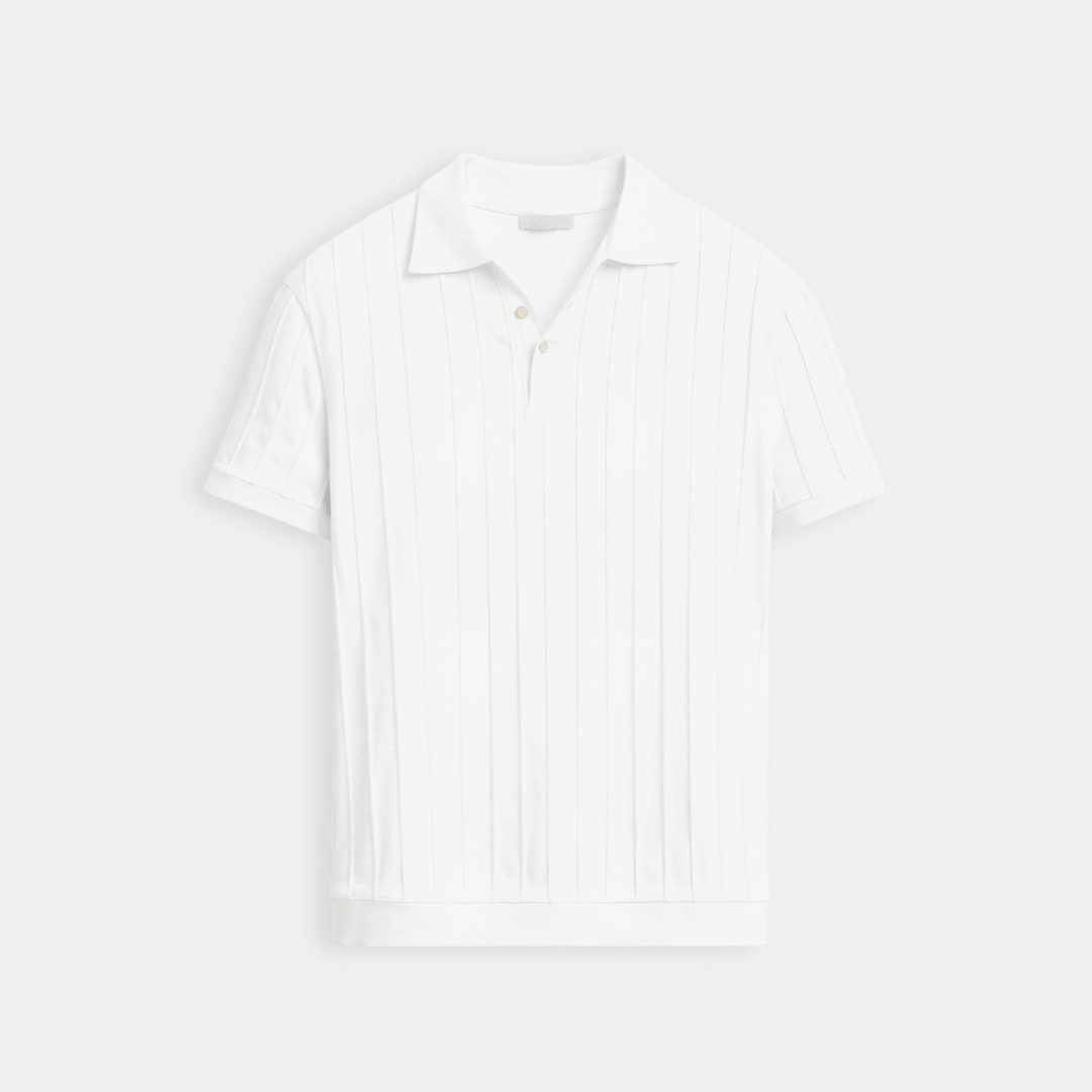 Vertical Streifend Button up Polo