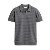 Premium V-neck Cable Knit Polo