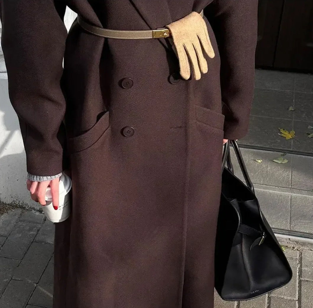 manteau en laine marron
