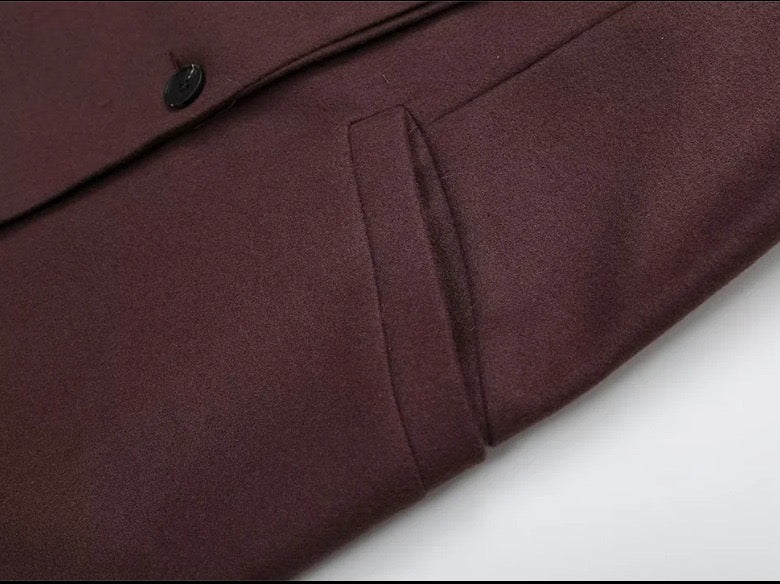 manteau en laine marron