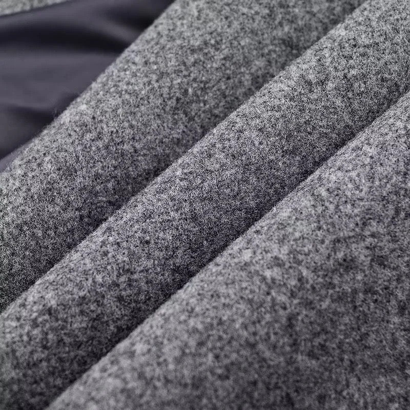 Long manteau en laine grise
