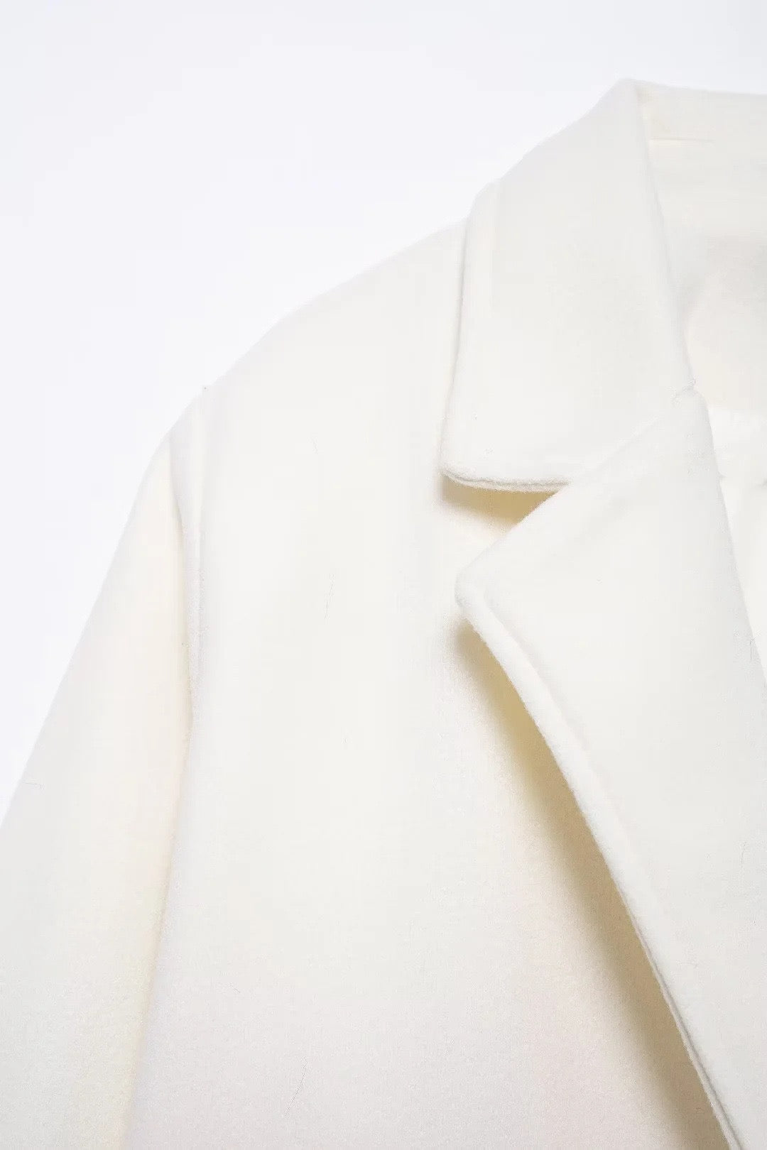 Manteau en laine crème
