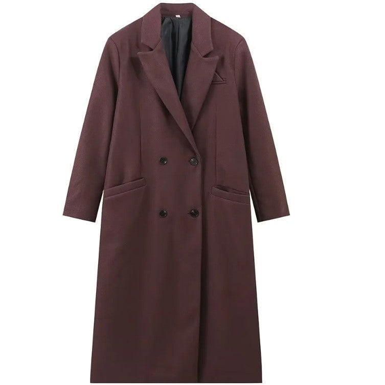 manteau en laine marron