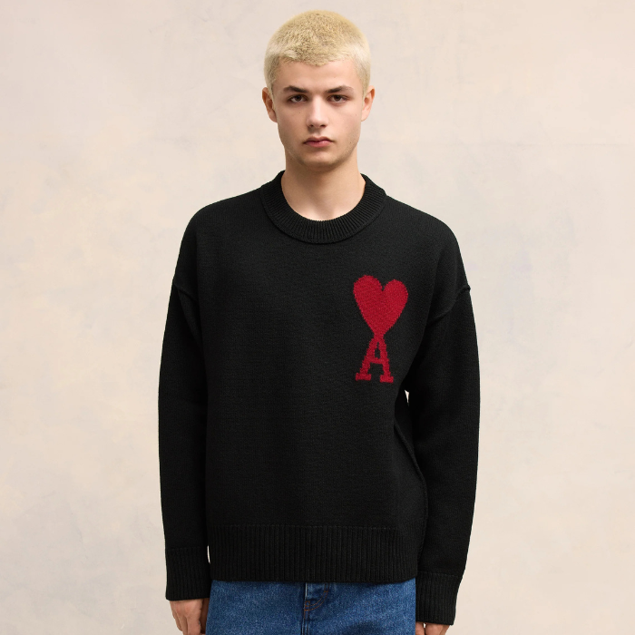 Ami sweater with embroidered A heart