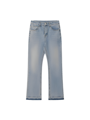 Jean évasé bleu délavé