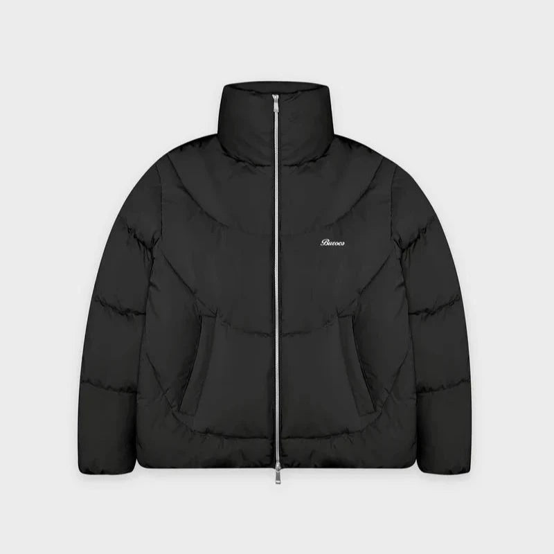 Burocs Matte Nylon Puffer Jacket Black