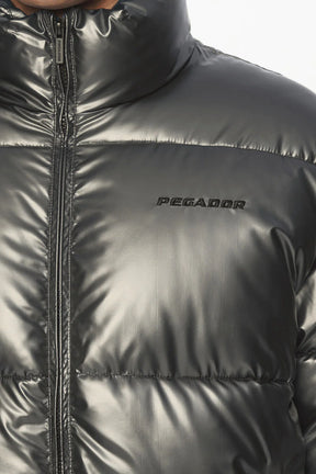 Pegador Solin Glossy Puffer Jacket Dark Chrome