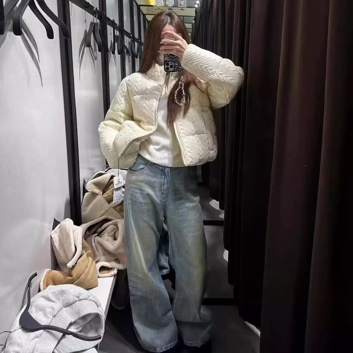 White Pufferjacke