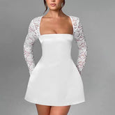 Weißes Kleid mit langen Ärmel