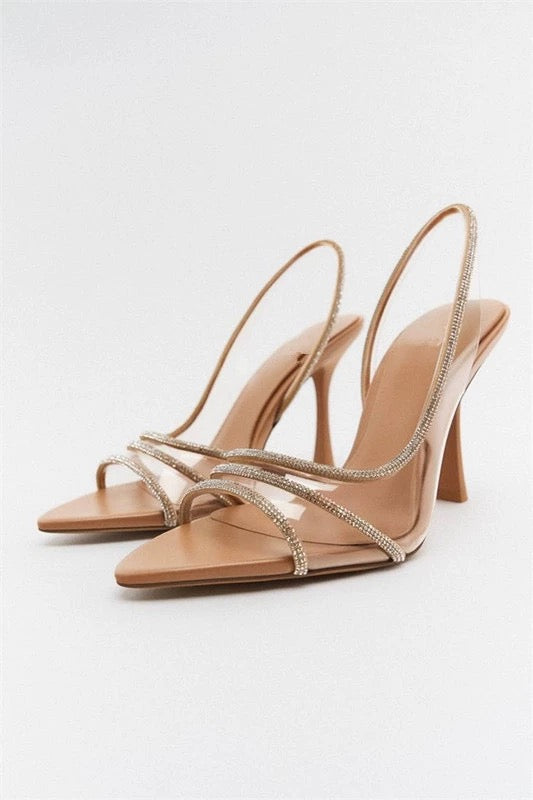 Talons hauts argentés