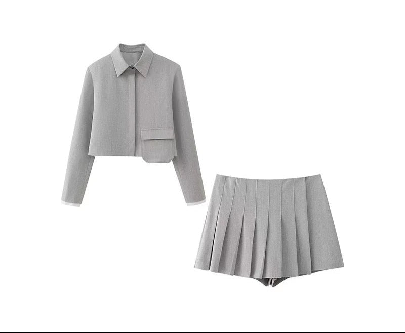 Costume deux pièces élégant - gris