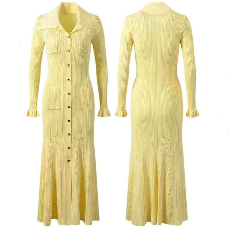 Sundress Yellow - Langarm Sandro