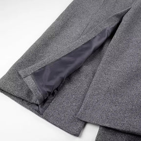 Long manteau en laine grise