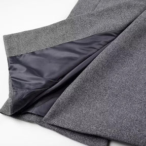 Long manteau en laine grise