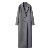 Long manteau en laine grise