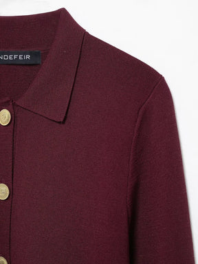 Eleganter roter Strick-Zweiteiler Cardigan