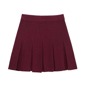 Eleganter roter Strick-Zweiteiler Cardigan