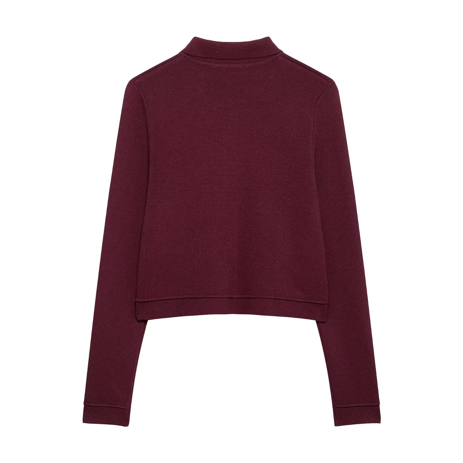 Eleganter roter Strick-Zweiteiler Cardigan