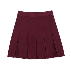 Eleganter roter Strick-Zweiteiler Cardigan