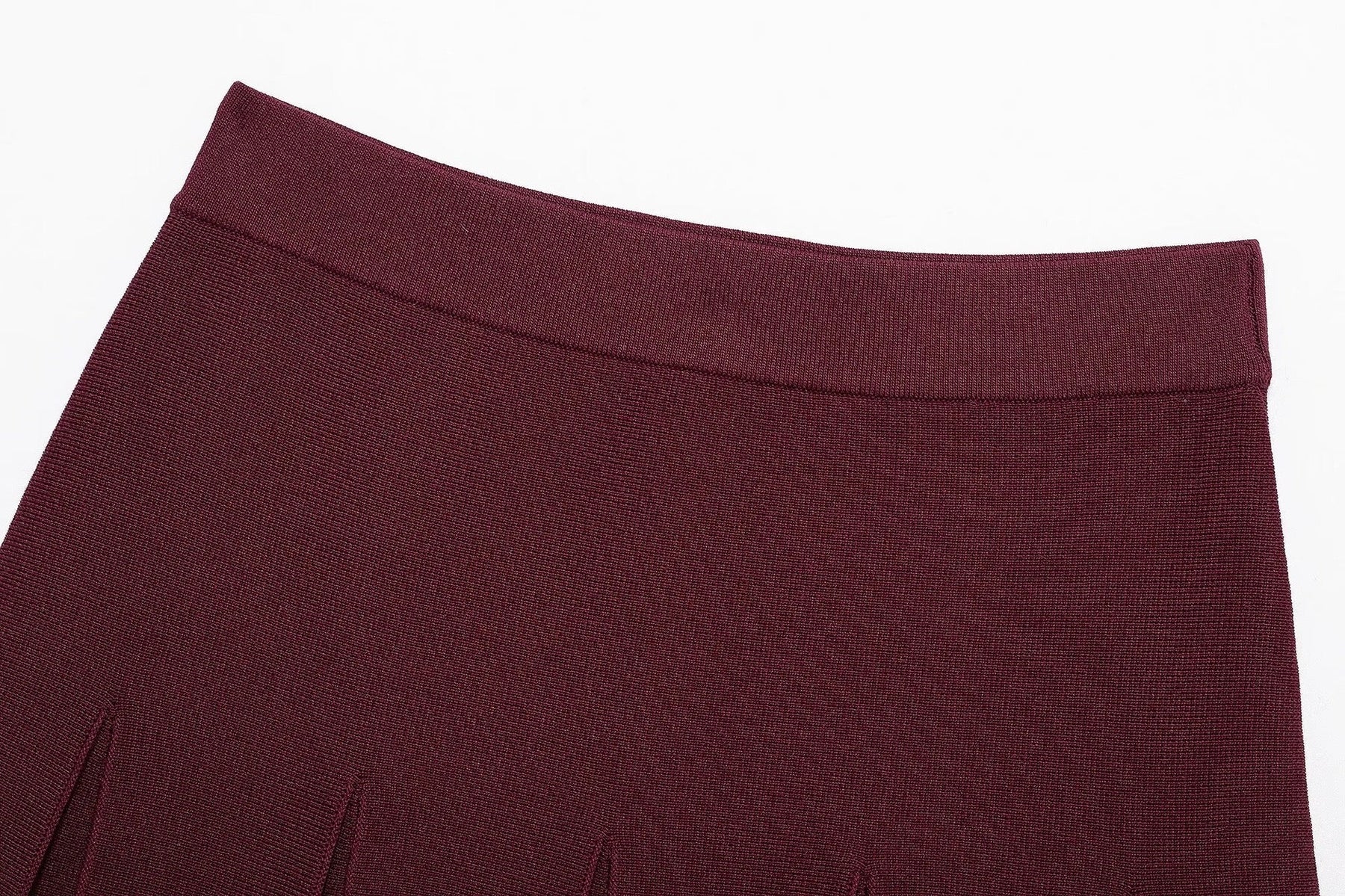 Eleganter roter Strick-Zweiteiler Cardigan