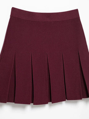 Eleganter roter Strick-Zweiteiler Cardigan