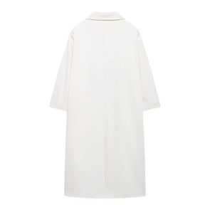 Manteau en laine crème