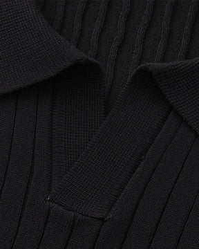 Premium Geripptes Poloshirt