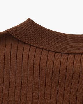 Premium Geripptes Poloshirt