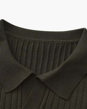 Premium Geripptes Poloshirt