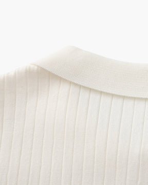 Premium Geripptes Poloshirt