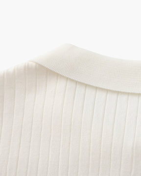 Premium Geripptes Poloshirt