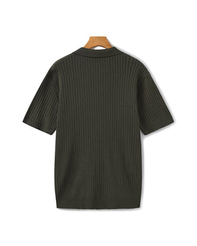 Premium Geripptes Poloshirt