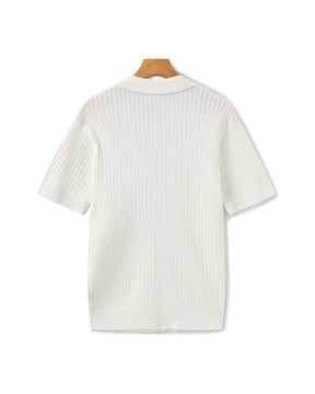 Premium Geripptes Poloshirt