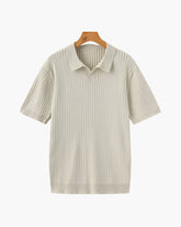 Premium Geripptes Poloshirt