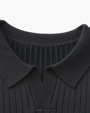 Premium Geripptes Poloshirt