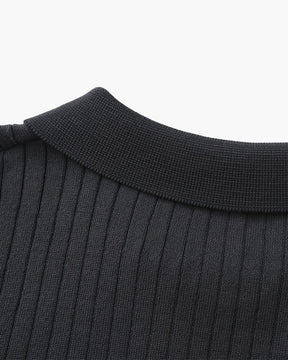 Premium Geripptes Poloshirt