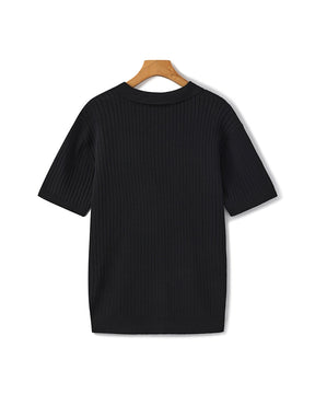 Premium Geripptes Poloshirt