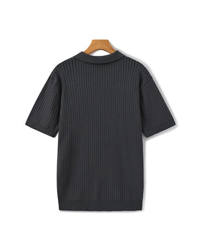 Premium Geripptes Poloshirt